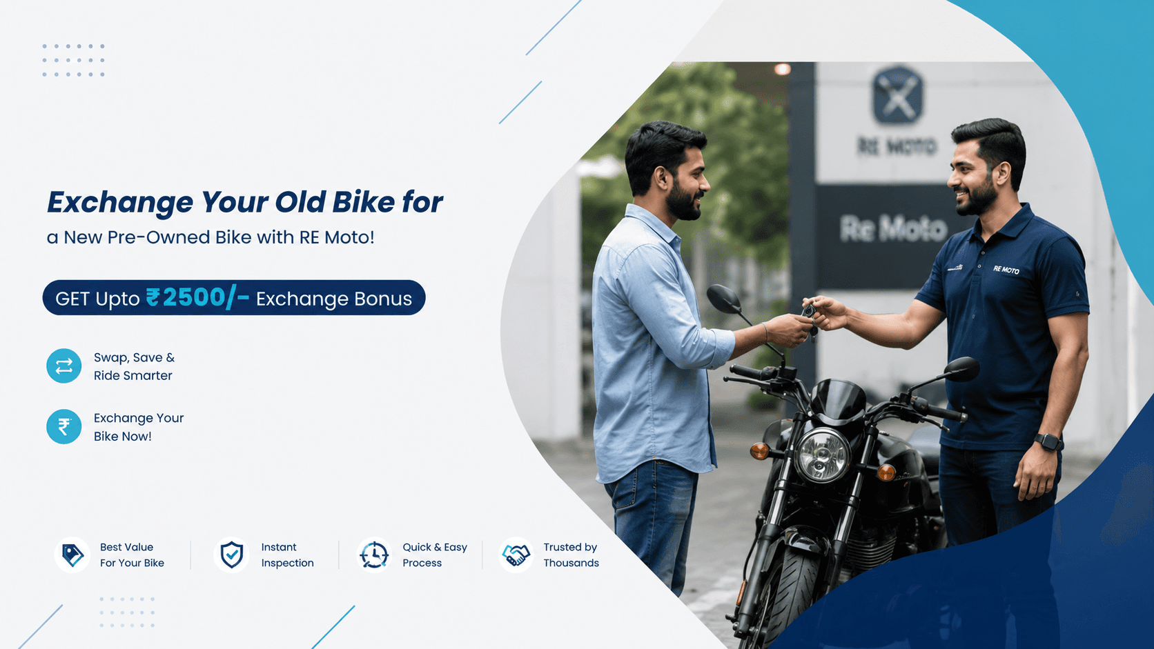 Exchange your used bike in Hyderabad and Bangalore with Remoto